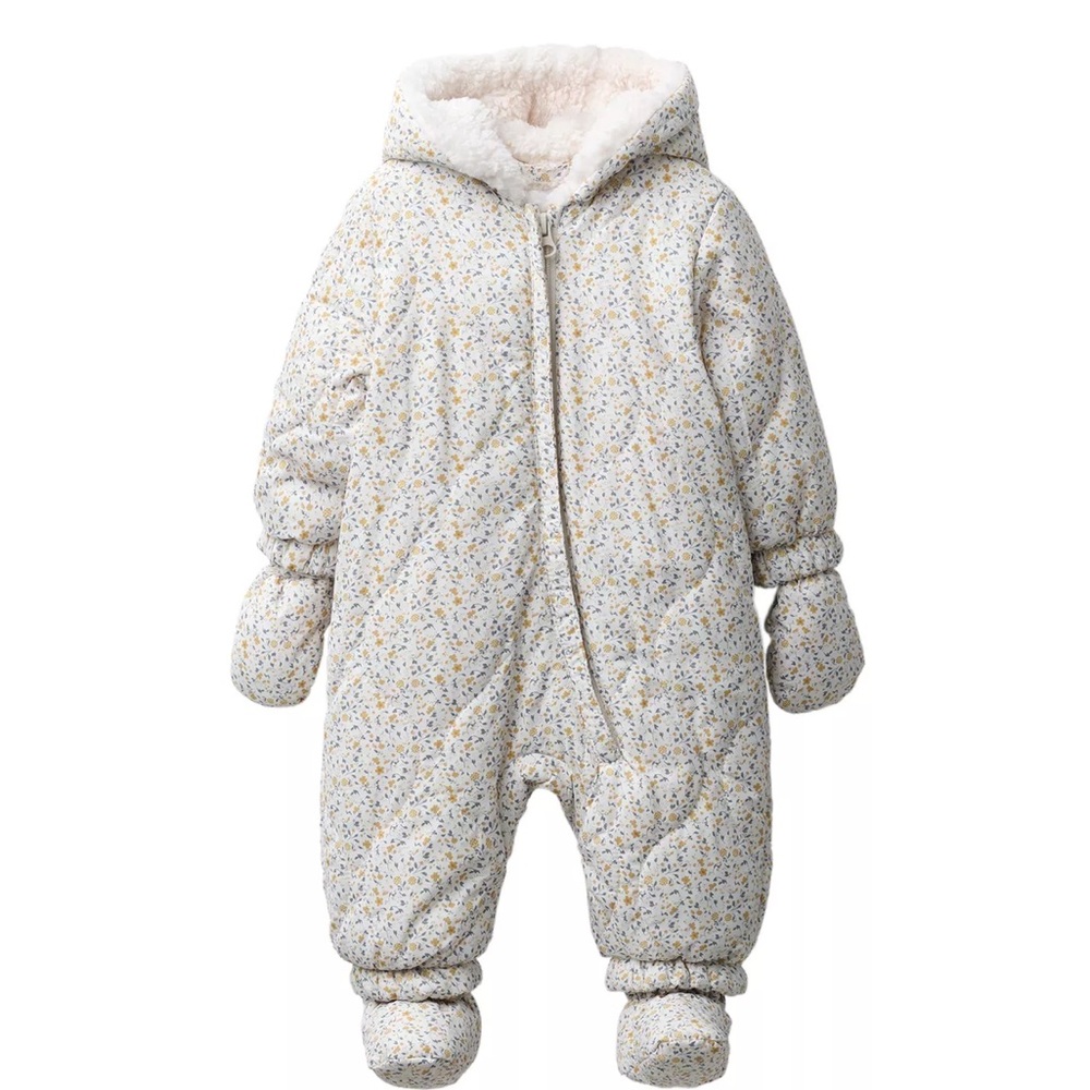 Zara padded floral snowsuit 9-12M